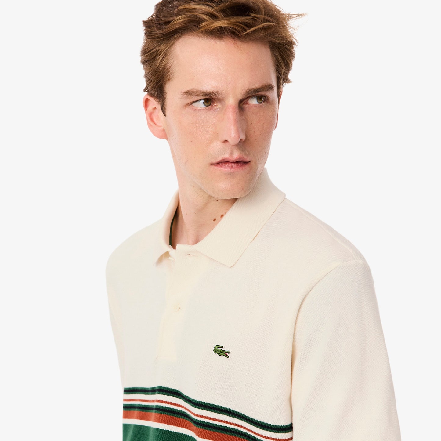 Lacoste French Made Striped Polo PH5457 // ECRU XFJ