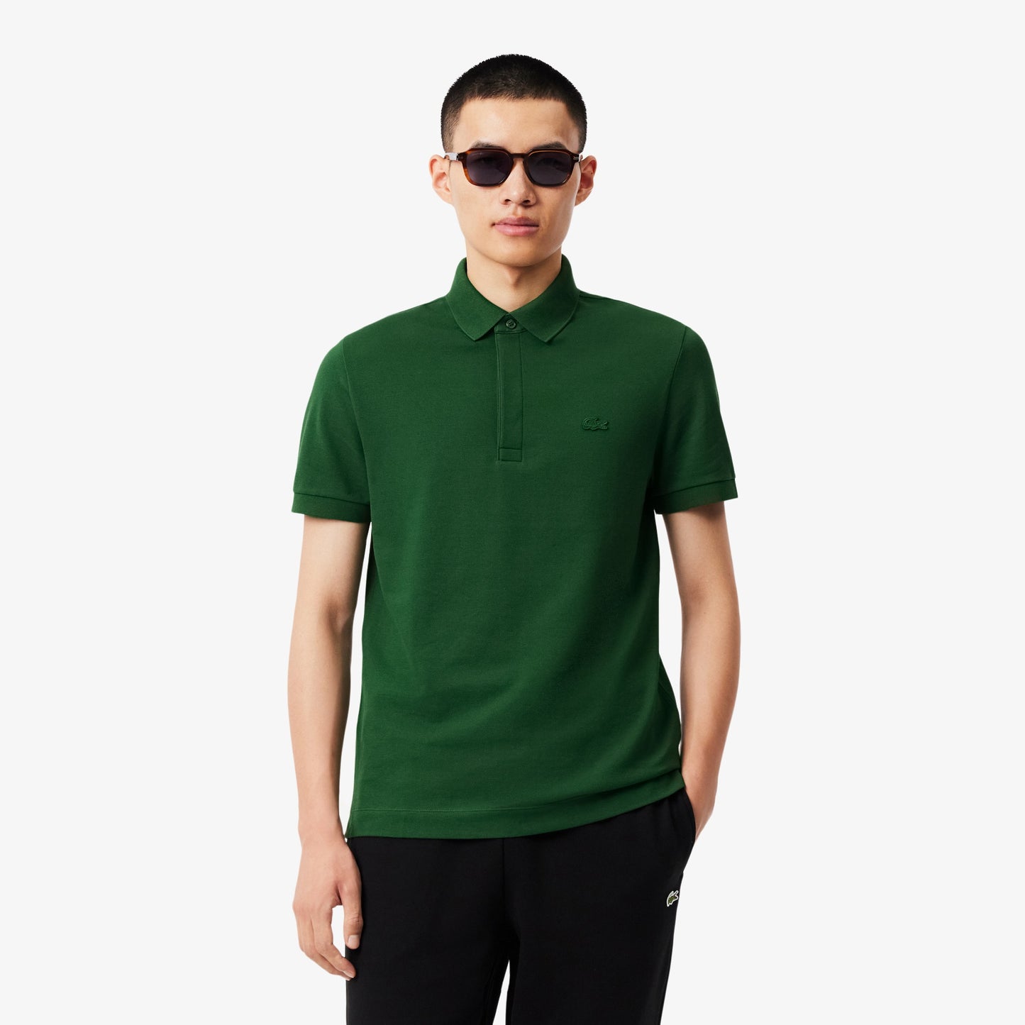 Lacoste Paris Stretch Piqué Polo // PINE GREEN