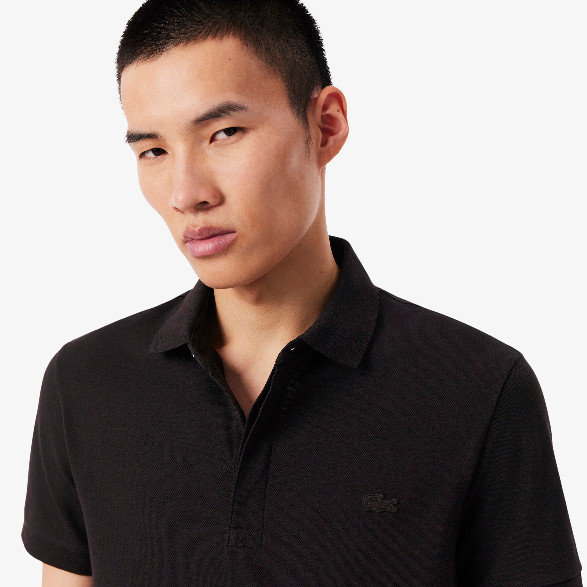 Lacoste Paris Stretch piqué Polo // BROWN