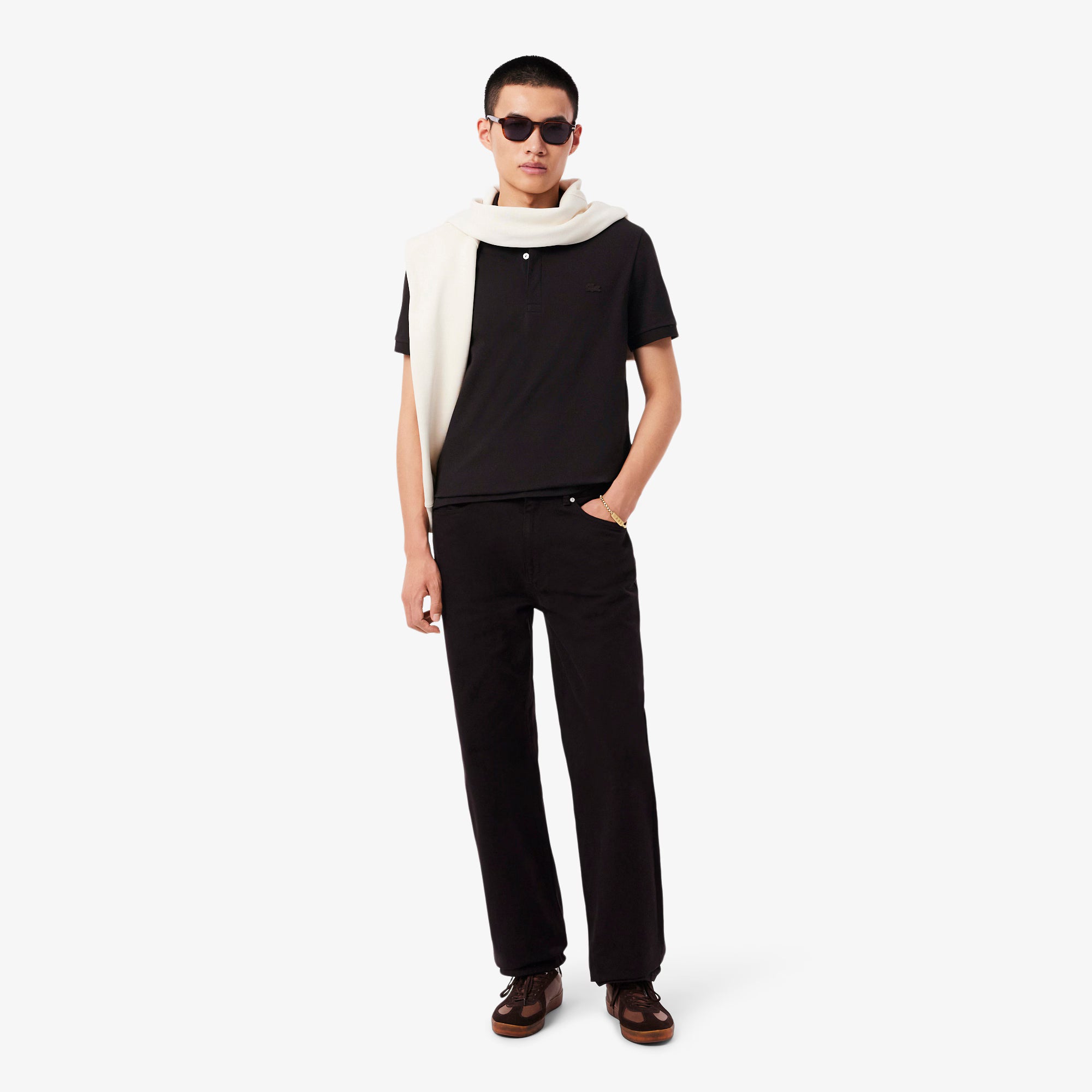 Lacoste Paris Stretch piqué Polo // BROWN