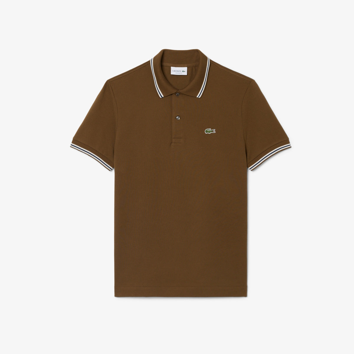 Lacoste Trim Accent L12.12 Polo Shirt // DPD BROWN