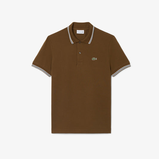 Lacoste Trim Accent L12.12 Polo Shirt // DPD BROWN