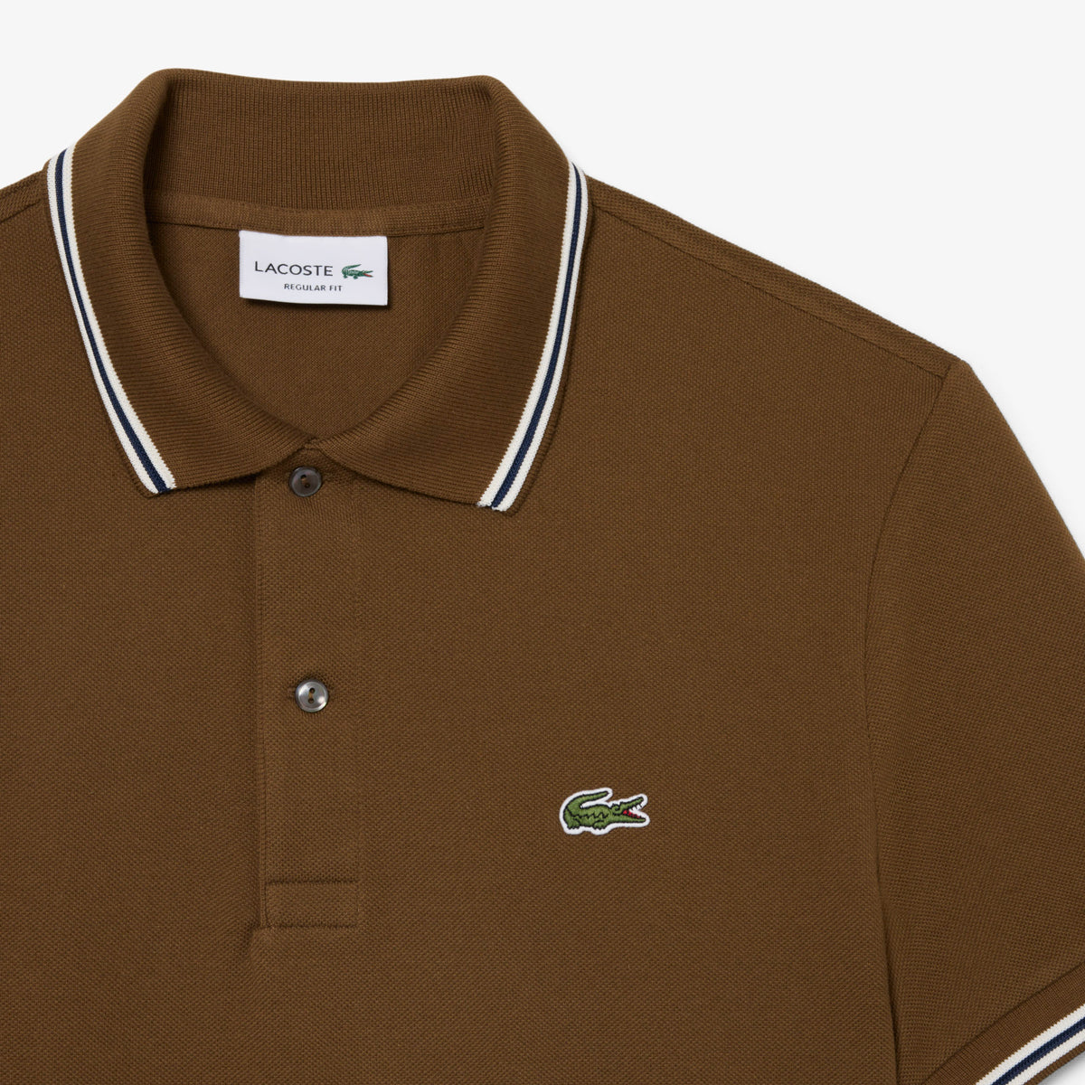 Lacoste Trim Accent L12.12 Polo Shirt // DPD BROWN