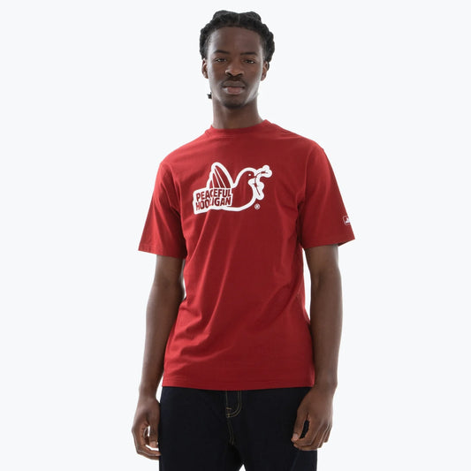 Peaceful Hooligan Outline T-Shirt // DARK RED