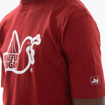 Peaceful Hooligan Outline T-Shirt // DARK RED