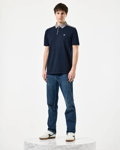 Weekend Offender Costa Polo Shirt // NAVY/HOUSE CHECK