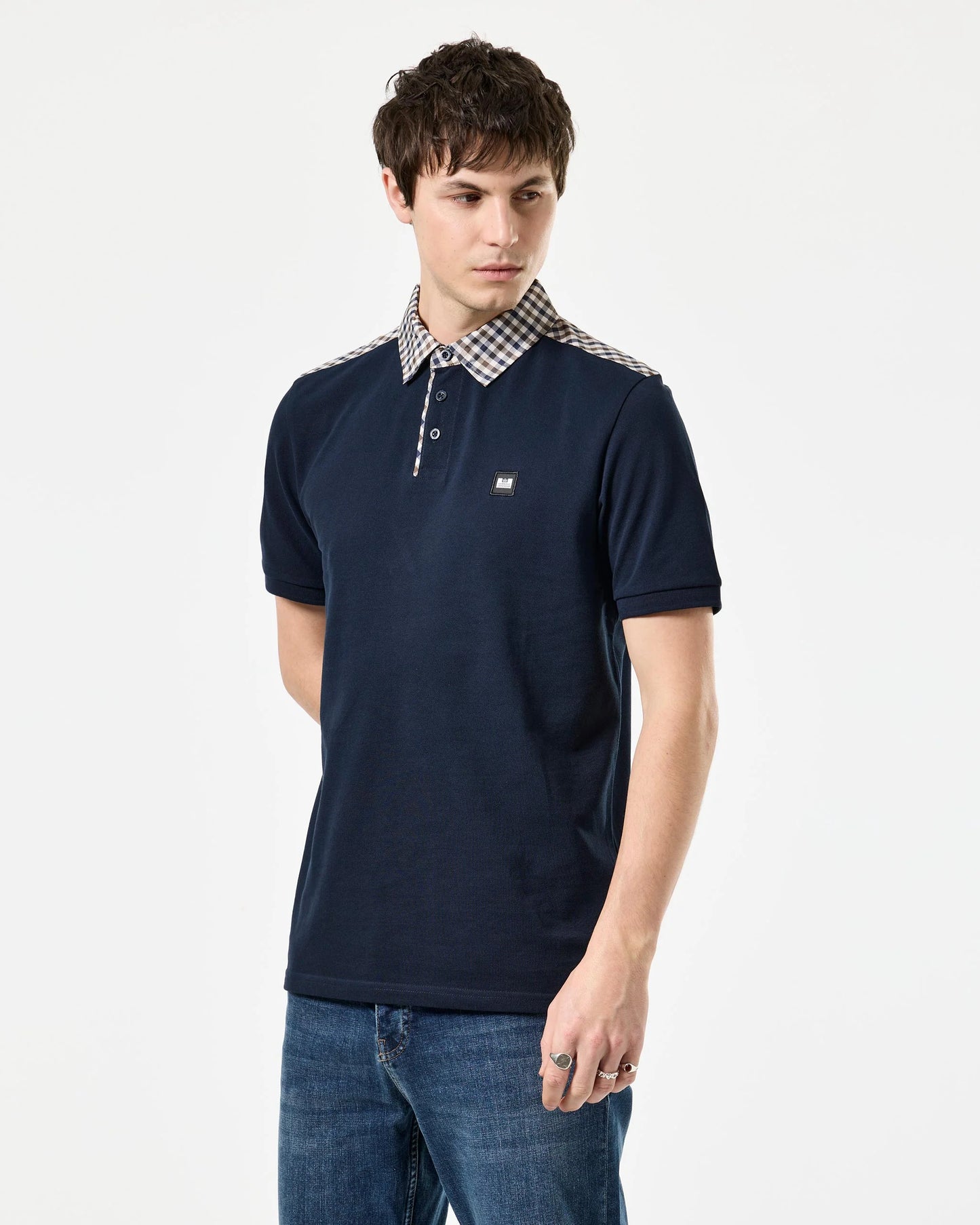 Weekend Offender Costa Polo Shirt // NAVY/HOUSE CHECK