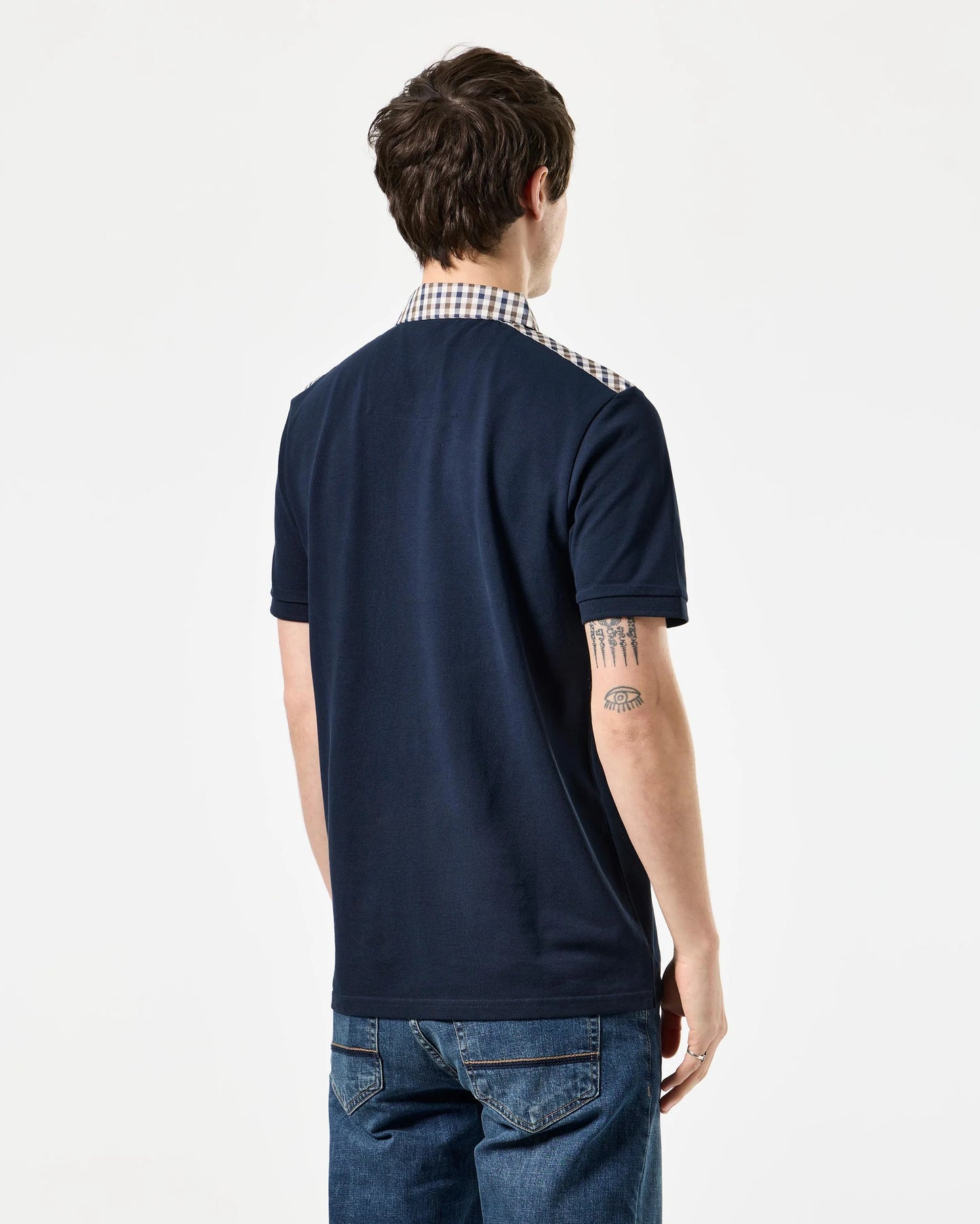 Weekend Offender Costa Polo Shirt // NAVY/HOUSE CHECK