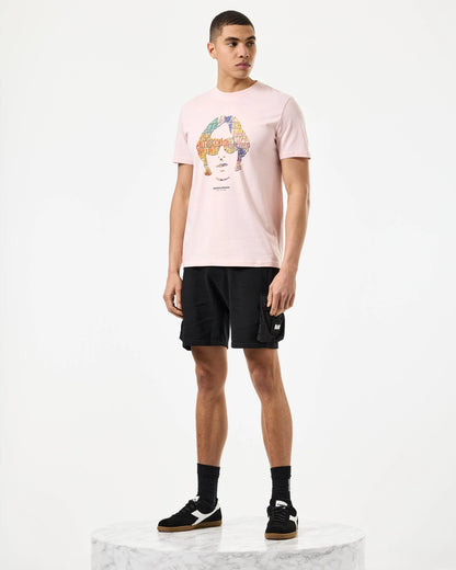 Weekend Offender Kinky Afro Graphic T-Shirt // PALE BLUSH