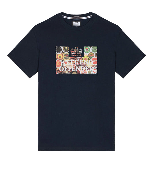 Weekend Offender Caps Graphic T-Shirt // NAVY