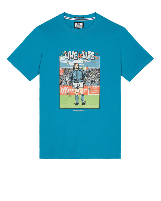 Weekend Offender Opus Grafisk T-shirt // KINGFISHER BLÅ