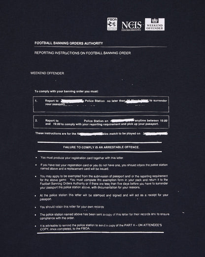 Weekend Offender Banning Order Re-Release T-Shirt // NAVY