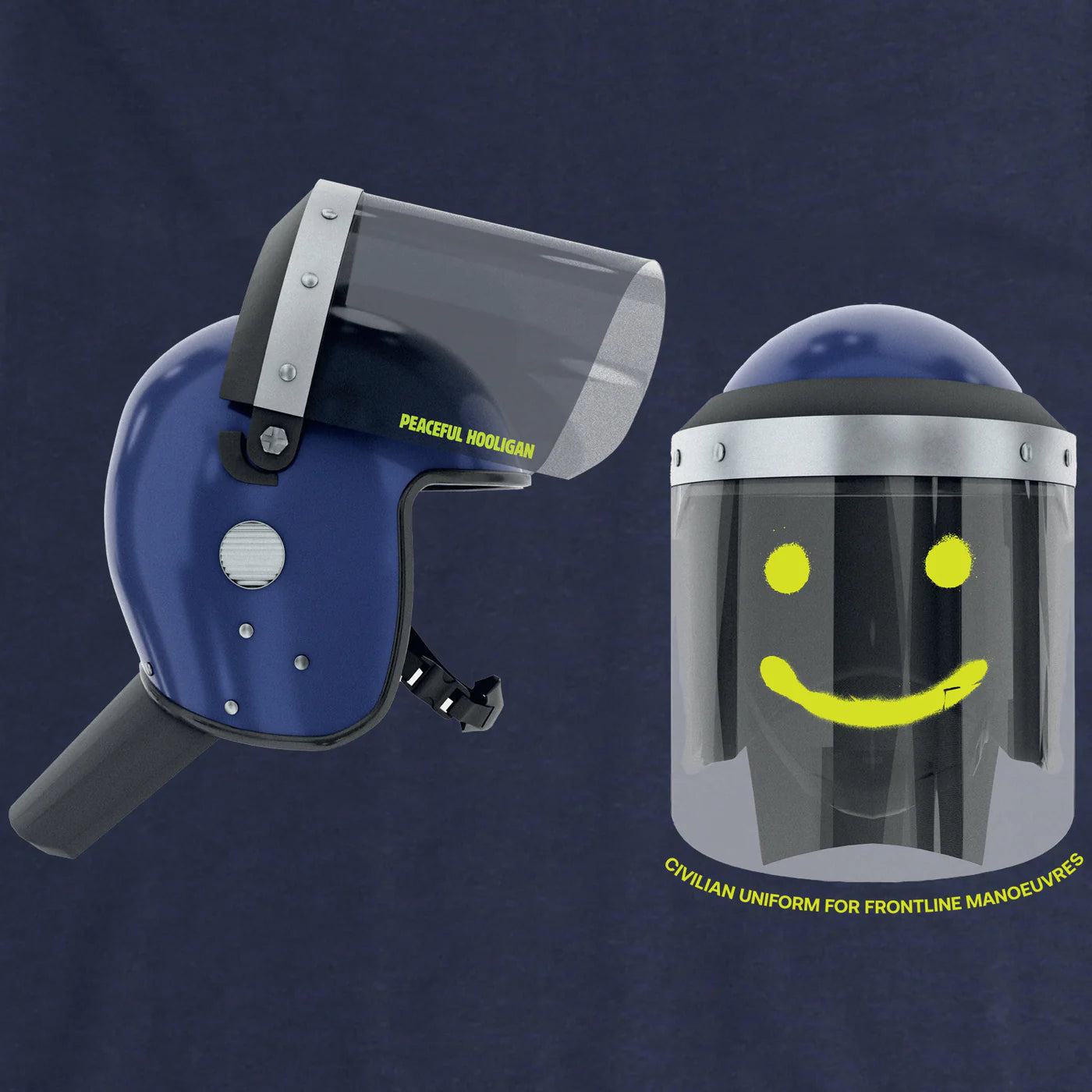 Fridfull huligan Happy Helmet Tee // NAVY 