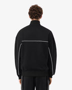 Lacoste Trim Accent Zipped Swetshirt // BLACK