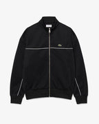 Lacoste Trim Accent Zipped Swetshirt // BLACK