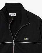 Lacoste Trim Accent Zipped Swetshirt // BLACK