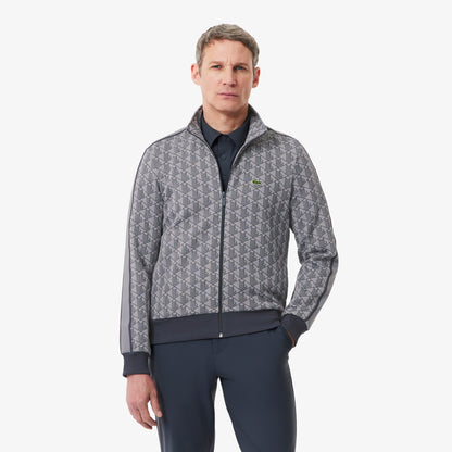 Lacoste Paris Zip-Up Jacquard Track Jacket // GREY
