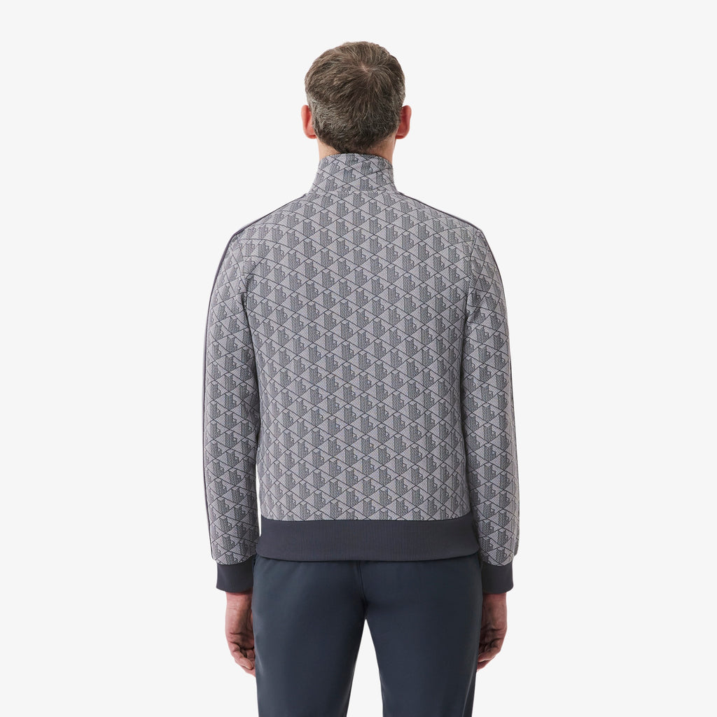 Lacoste Paris Zip-Up Jacquard Track Jacket // GREY