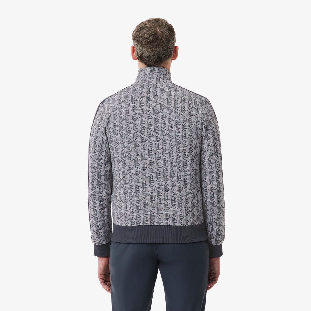 Lacoste Paris Zip-Up Jacquard Track Jacket // GREY