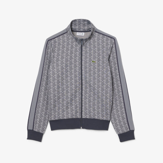 Lacoste Paris Zip-Up Jacquard Track Jacket // GREY