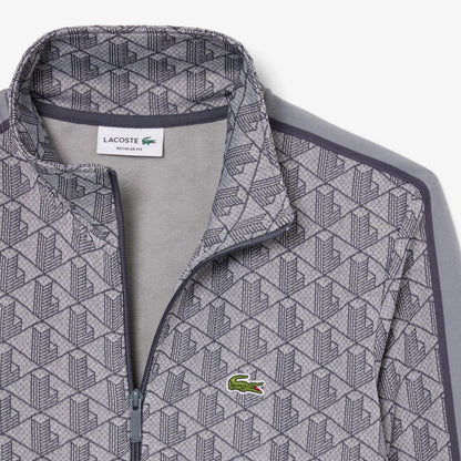 Lacoste Paris Zip-Up Jacquard Track Jacket // GREY