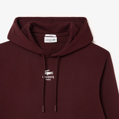 Lacoste Paris Print Hoodie SH2740 // BORDEAUX BZD