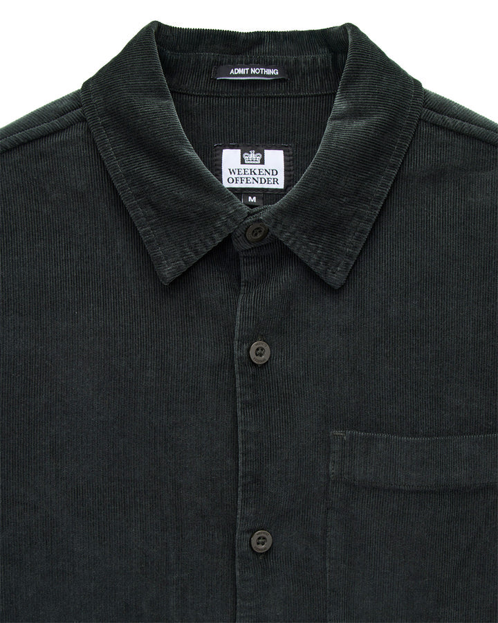 Weekend Offender Welch Cord Shirt // FOREST GREEN