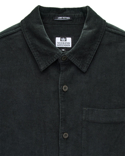 Weekend Offender Welch Cord Shirt // FOREST GREEN