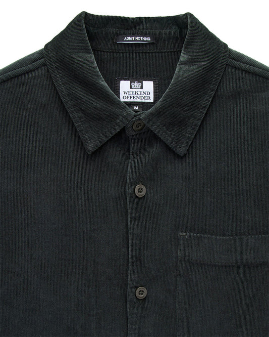 Weekend Offender Welch Cord Shirt // FOREST GREEN