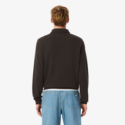 Lacoste Ribbed Cotton Polo Collar Sweatshirt SH5781 // BROWN SKB