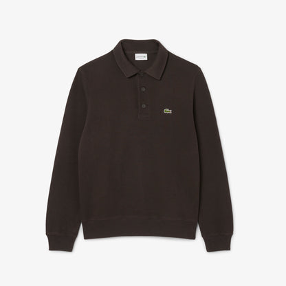 Lacoste Ribbed Cotton Polo Collar Sweatshirt SH5781 // BROWN SKB