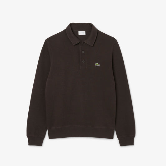 Lacoste Ribbed Cotton Polo Collar Sweatshirt SH5781 // BROWN SKB