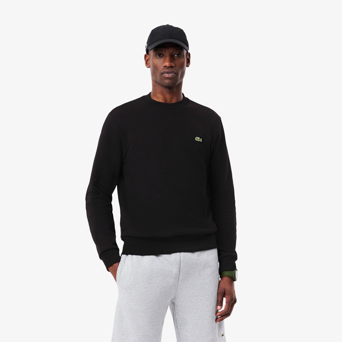 Lacoste Fleece Crew Neck Sweatshirt SH9608 // BLACK 031