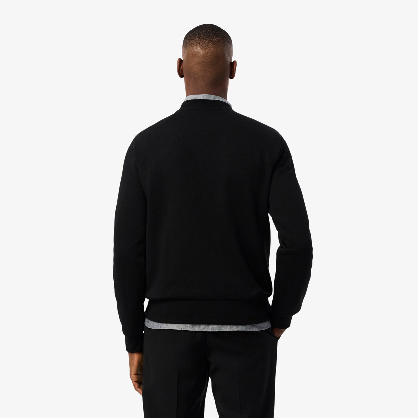 Lacoste Fleece Crew Neck Sweatshirt // BLACK
