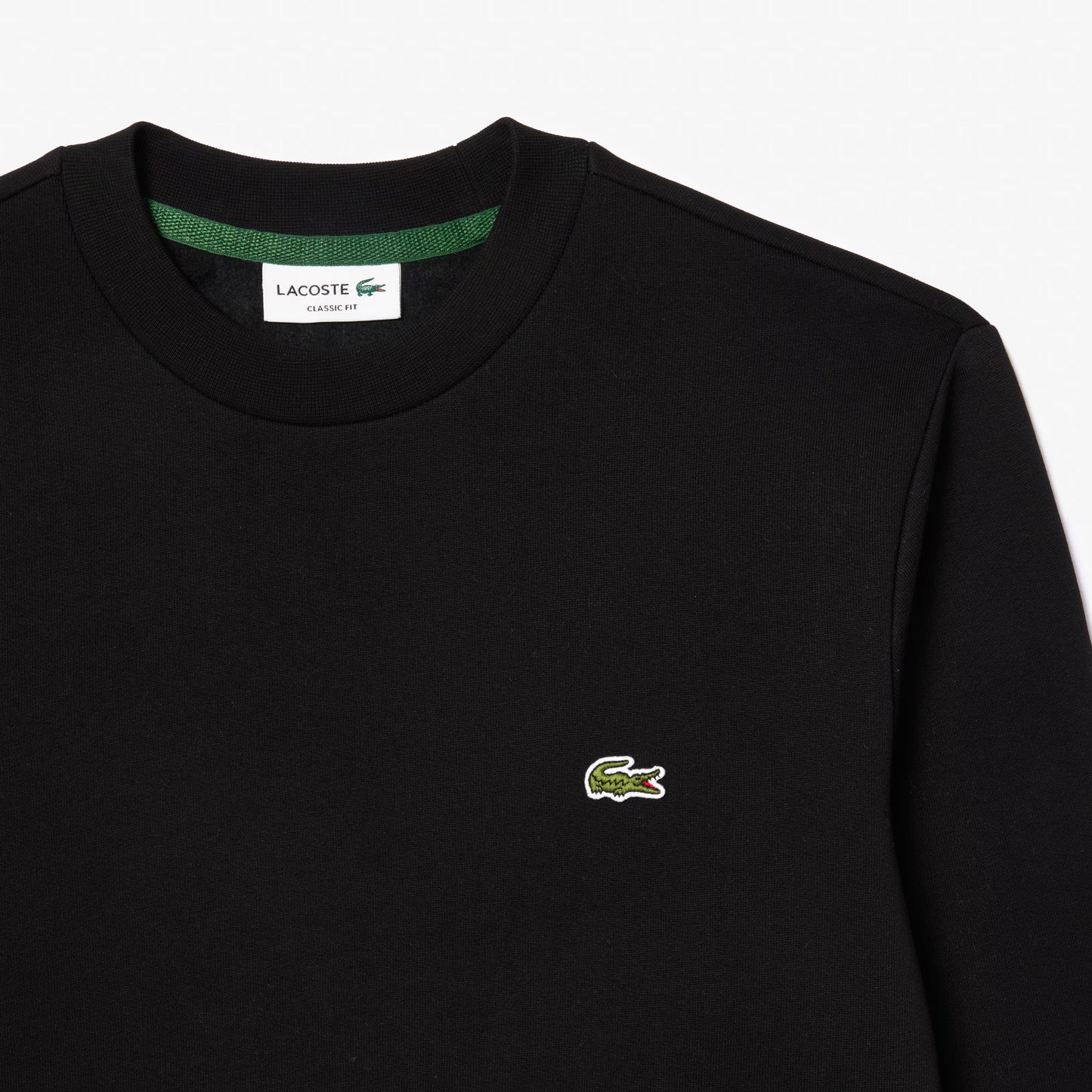 Lacoste Fleece Crew Neck Sweatshirt // BLACK