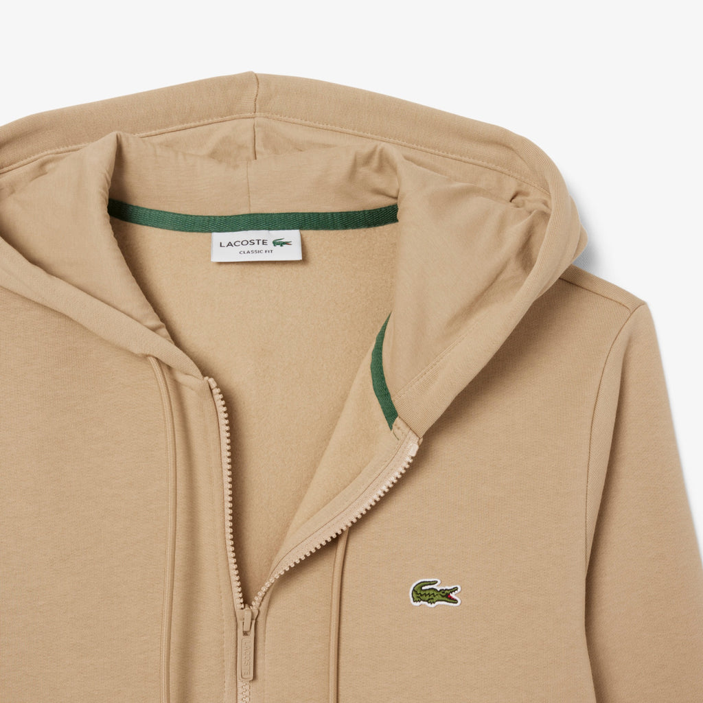 Lacoste Zip-Up Fleece Hoodie Sh9626 // BEIGE
