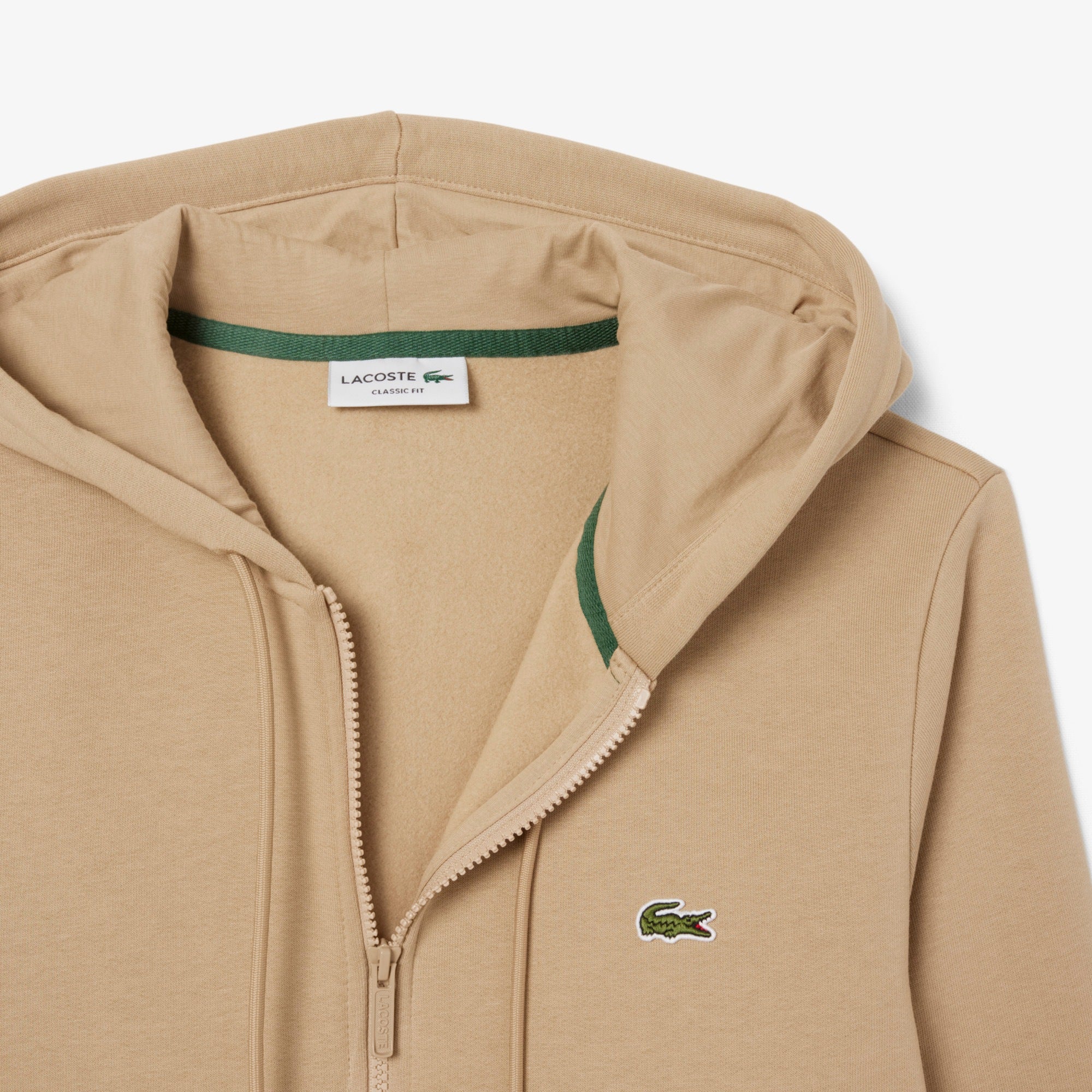 Lacoste Zip-Up Fleece Hoodie Sh9626 // BEIGE