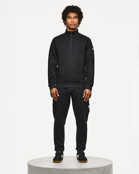Weekend Offender Kraviz Quarter Zip Sweatshirt // BLACK