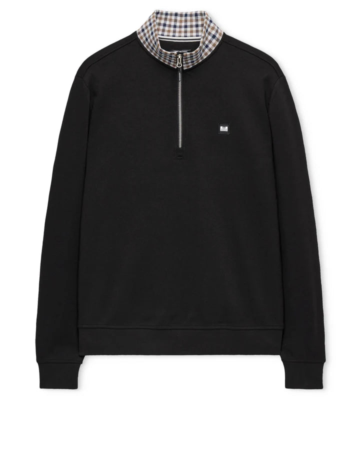 Weekend Offender Henson Quarter Zip Sweatshirt // BLACK