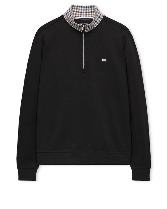 Weekend Offender Henson Quarter Zip Sweatshirt // BLACK