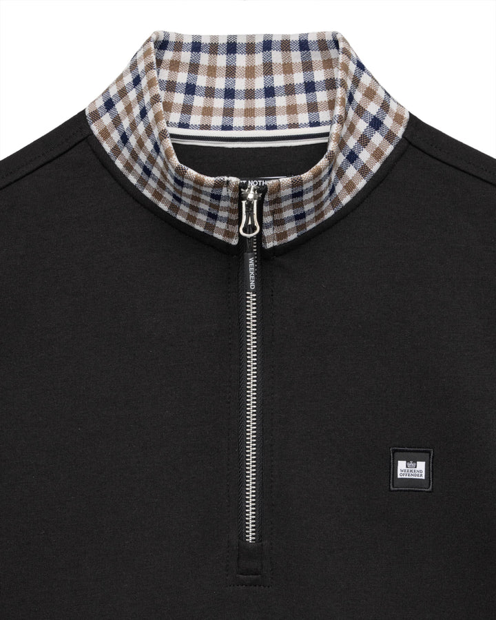 Weekend Offender Henson Quarter Zip Sweatshirt // BLACK