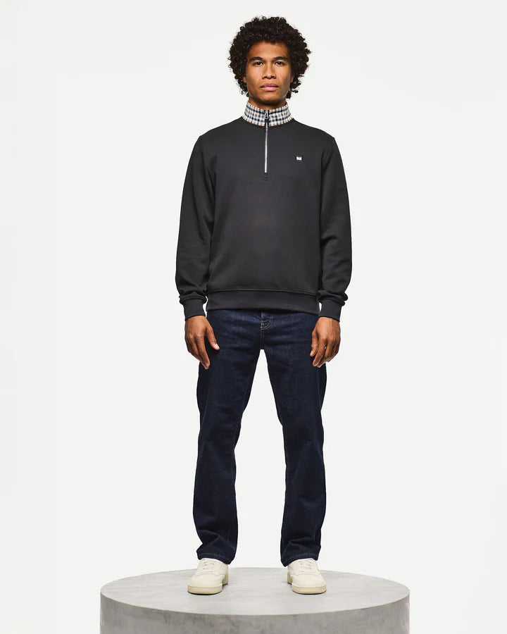 Weekend Offender Henson Quarter Zip Sweatshirt // BLACK