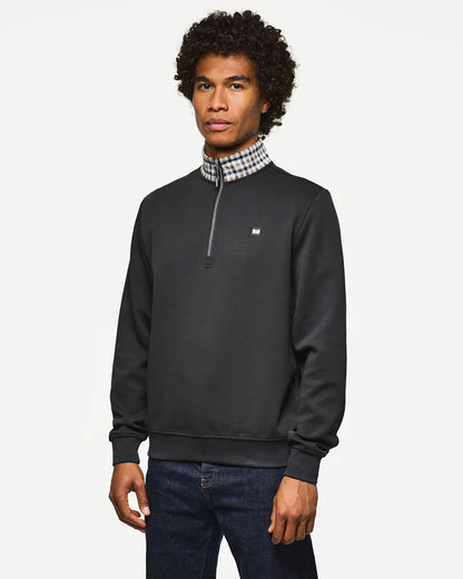 Weekend Offender Henson Quarter Zip Sweatshirt // BLACK