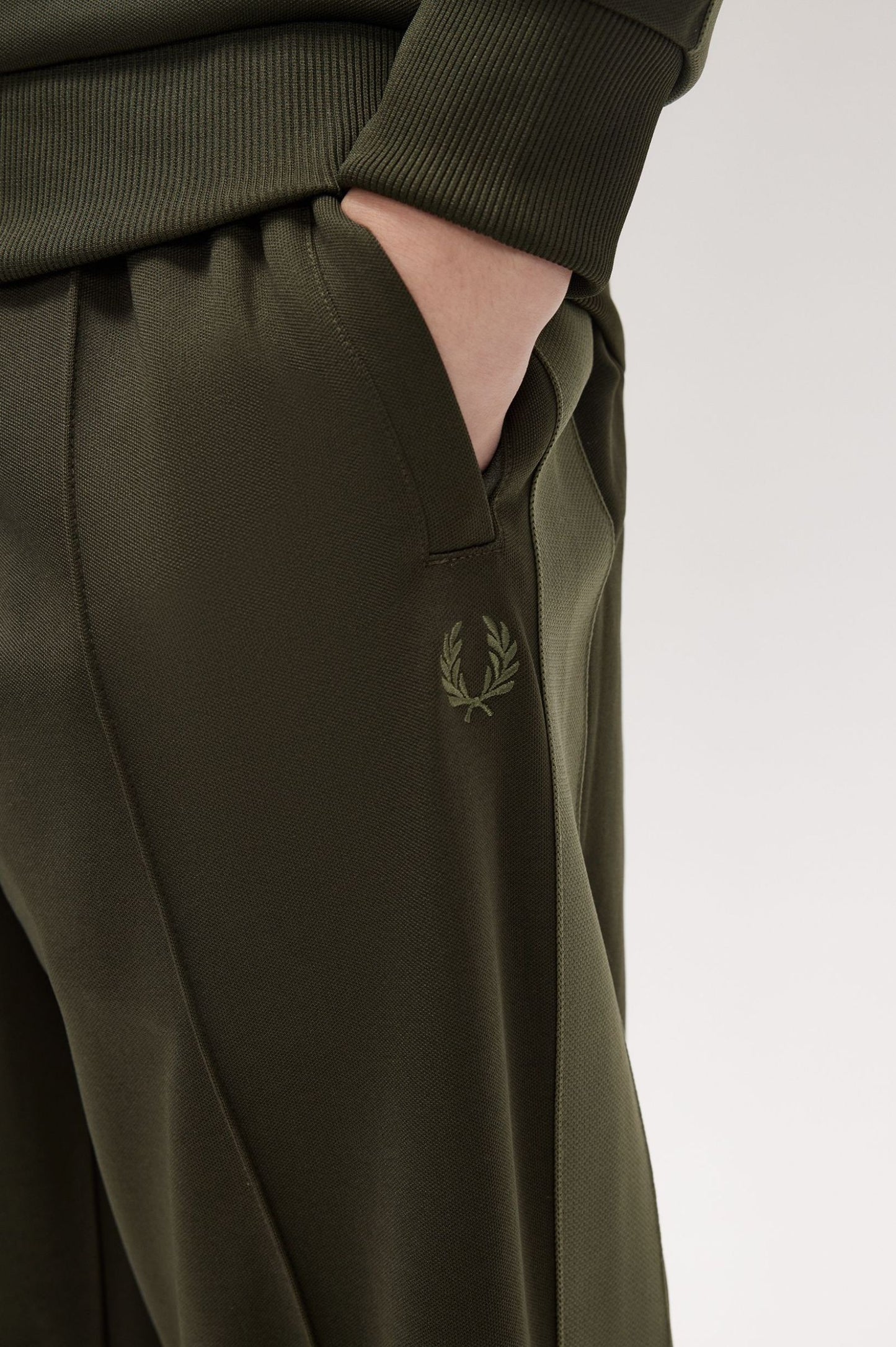 Fred Perry Tape Detail Track Pants T7176 // HUNTING GREEN