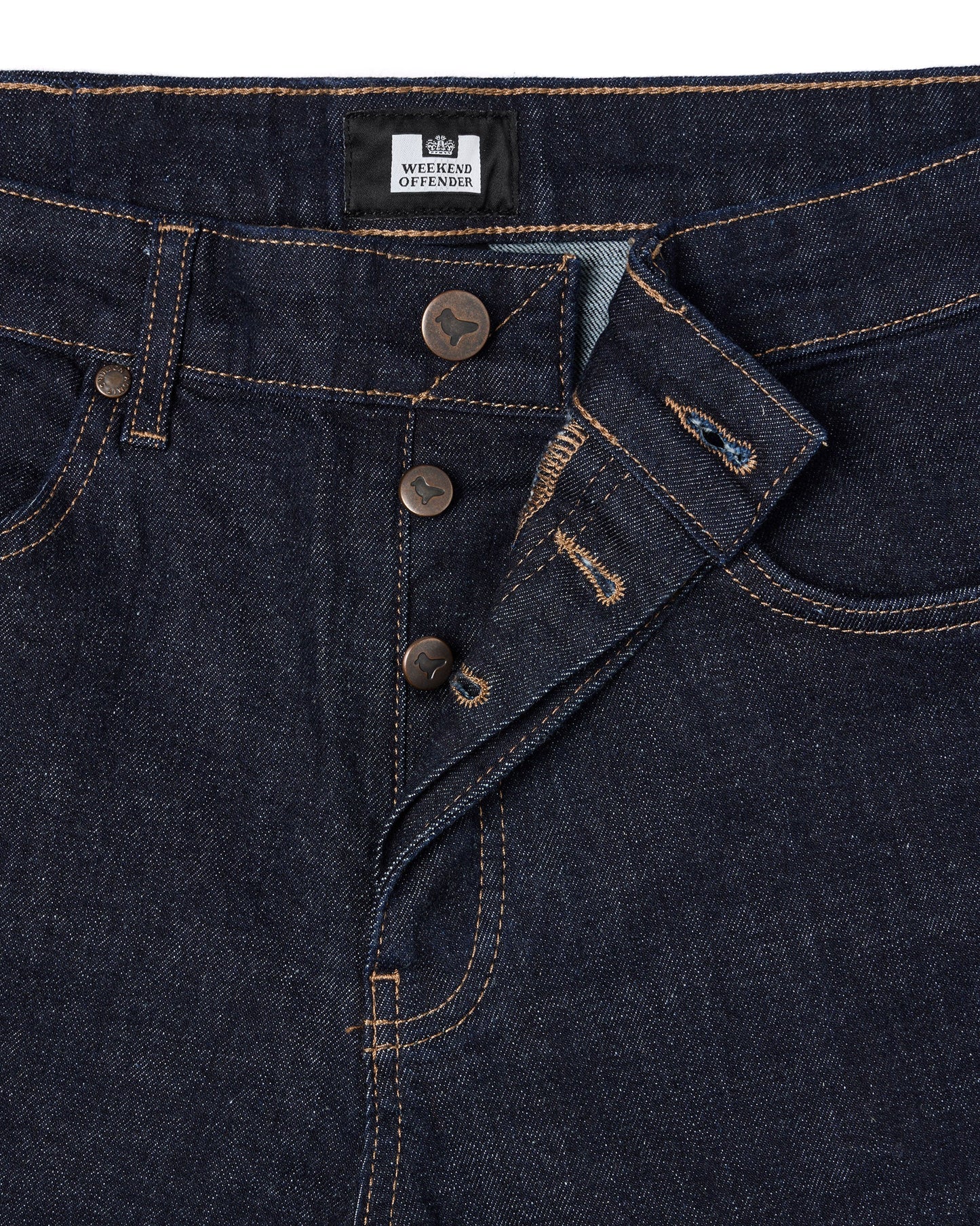 Weekend Offender Tapered Fit Denim Jeans // DARK RINSE