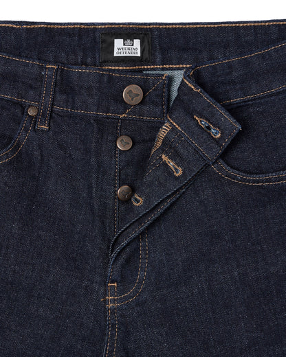 Weekend Offender Tapered Fit Denim Jeans // DARK RINSE