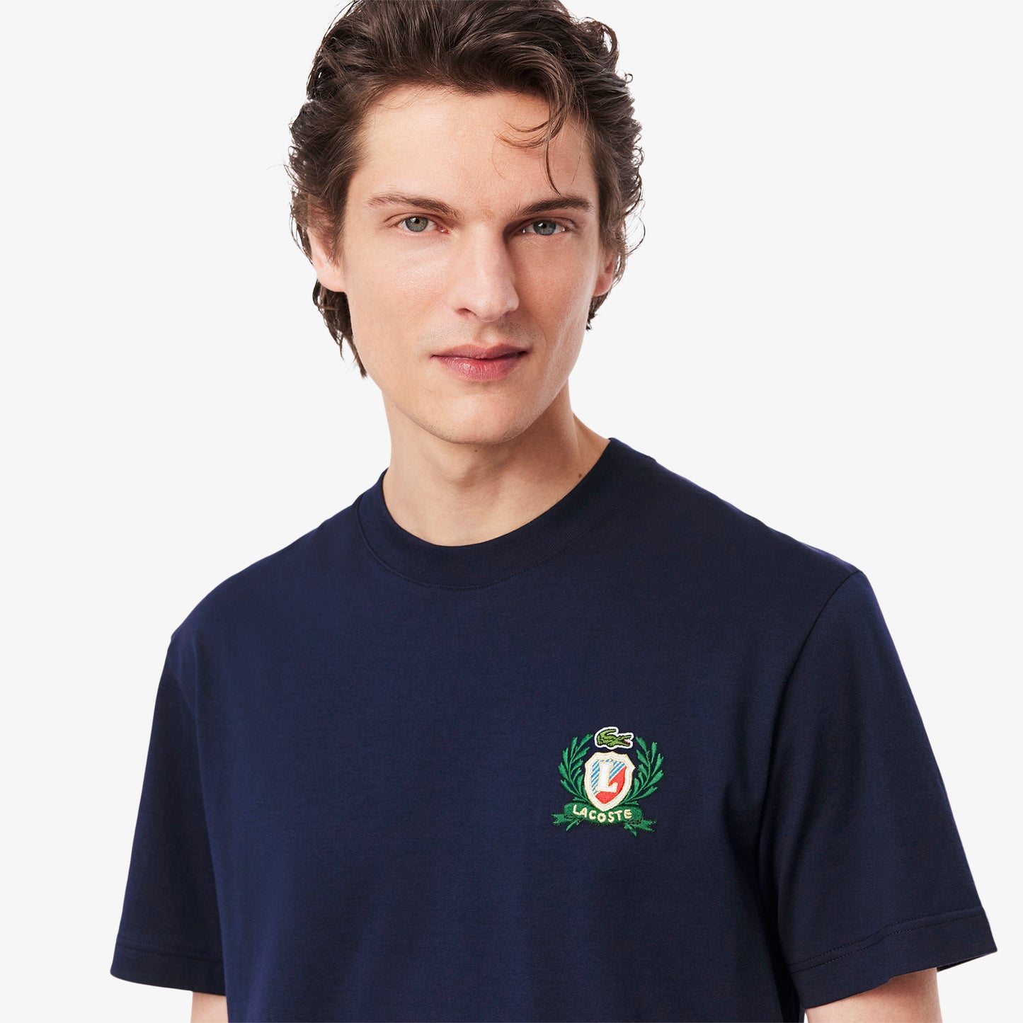 Lacoste French Made Embroidered Badge T-shirt TH0027 // MIDNIGHT BLUE 166