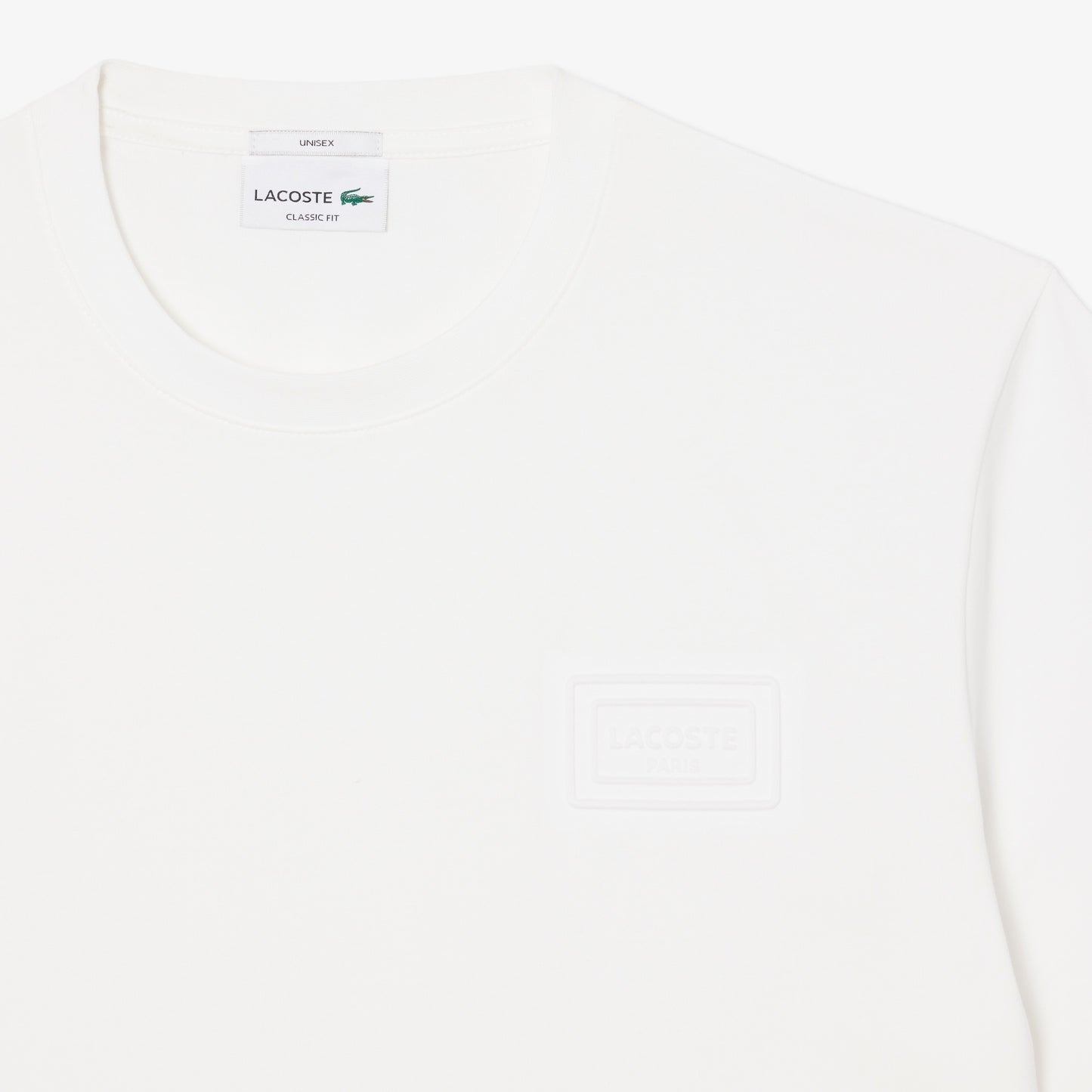 Lacoste Embossed Branding Cotton T-shirt // WHITE