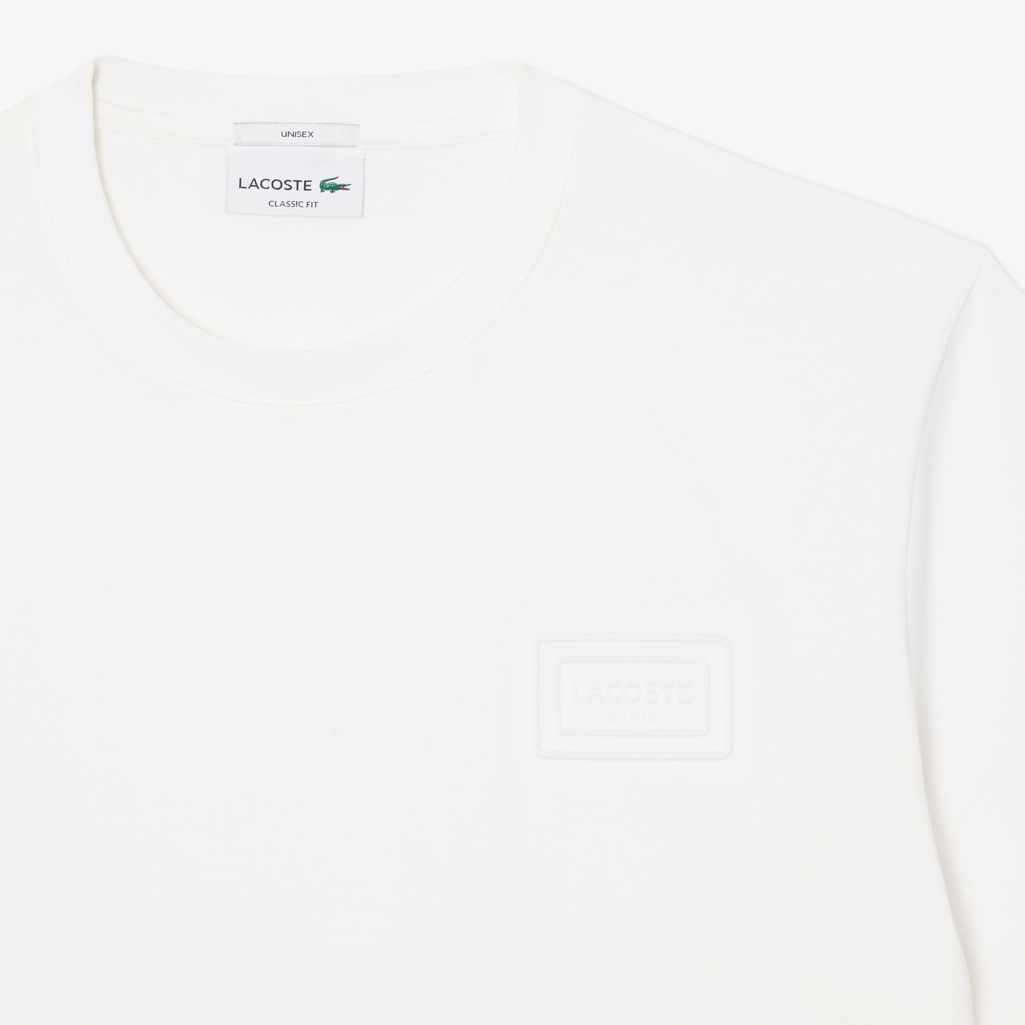 Lacoste Embossed Branding Cotton T-shirt // WHITE