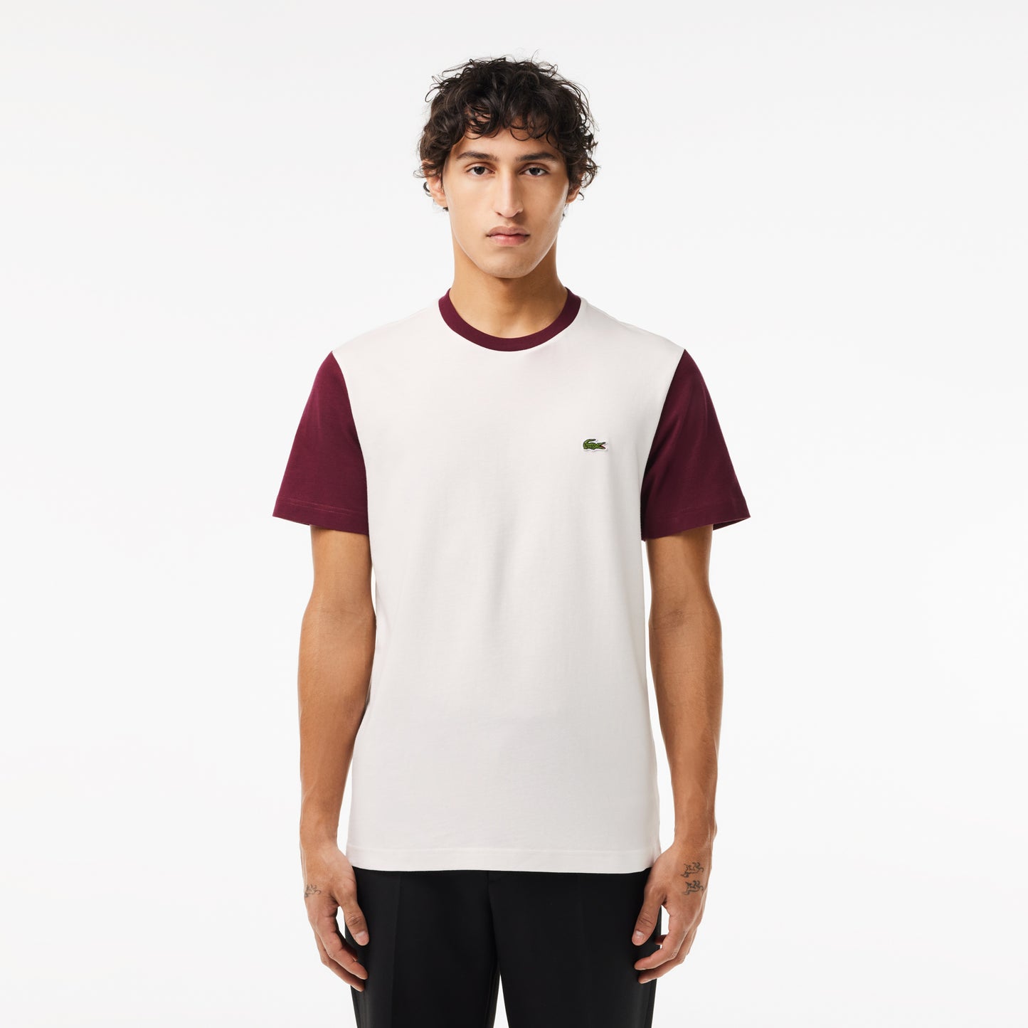 Lacoste Colourblock Tee TH129800IG8 // WHITE/BORDEAUX